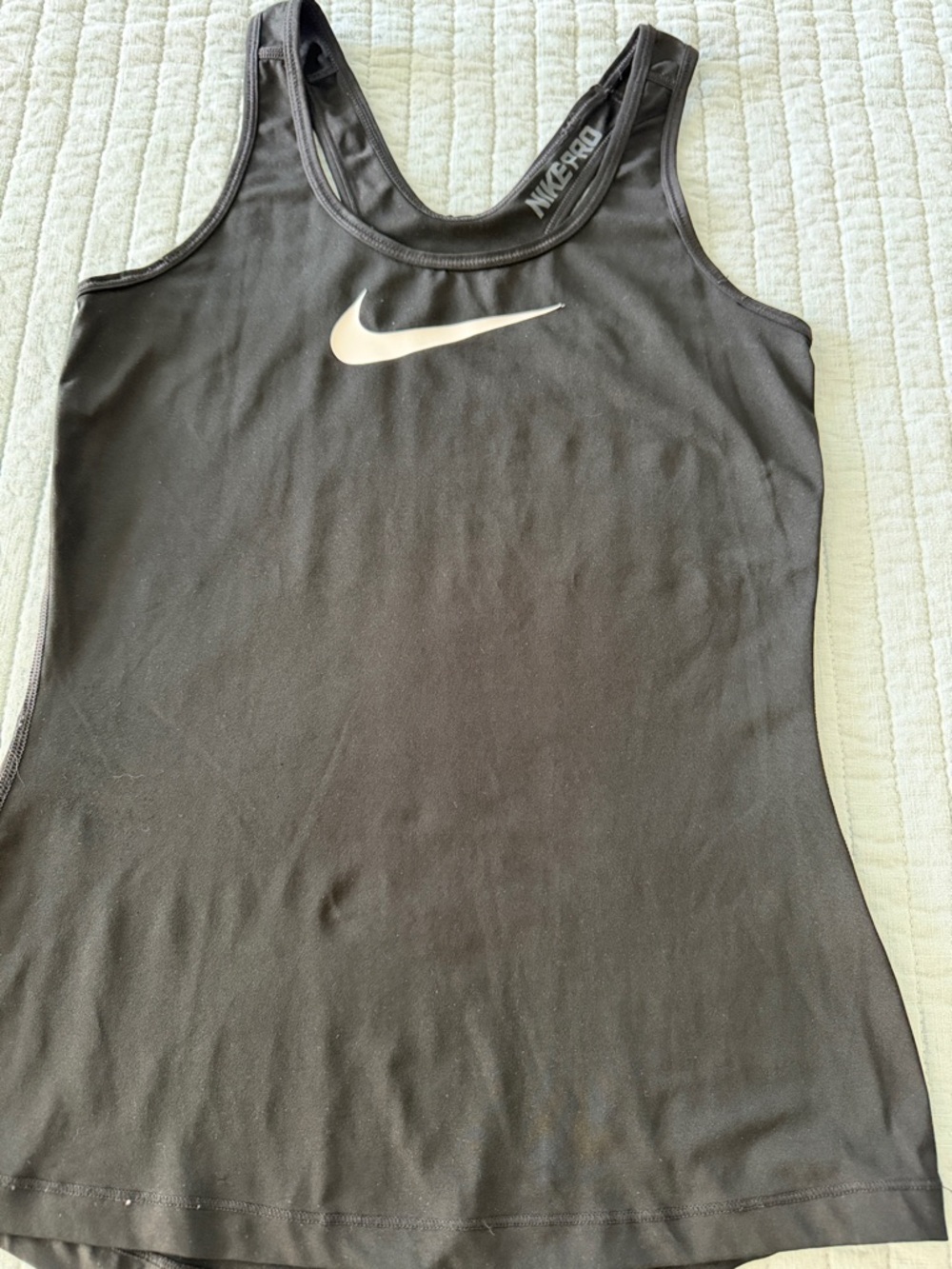Nike Black Muscle Tank with White Swoosh